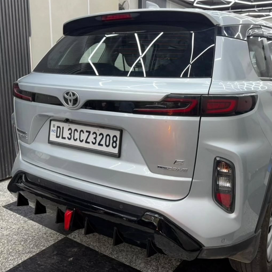 Grand Vitara / Hyryder Rear Diffuser with F1 LED Light | Sporty Bumper Lip Splitter | Premium Aftermarket Body Kit Upgrade