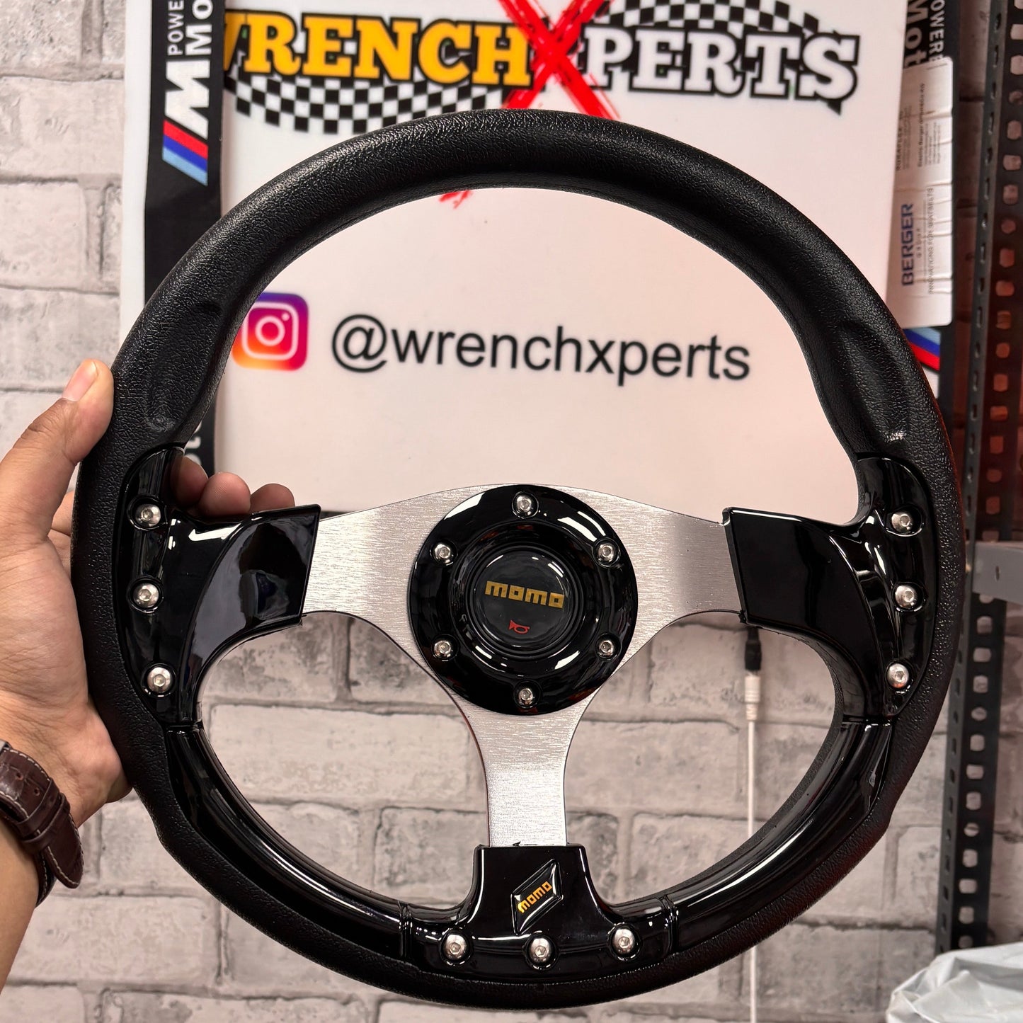 MOMO Round Steering Wheel (12 Inch) – With Hub | Universal Racing Style
