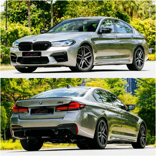 Bmw 5 Series G30 2017-2020 To G30 Lci F90 2021+ M5 M Sports Wide Upgrade Facelift Conversion Bodykit Bumper Hood Trunk Headlight Taillight CC-6343