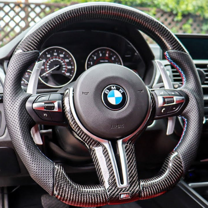 BMW 5 Series F10 Full Carbon Fiber Steering Wheel with Airbag (Big Hole) | Ultra Luxury Performance Upgrade OEM Fit