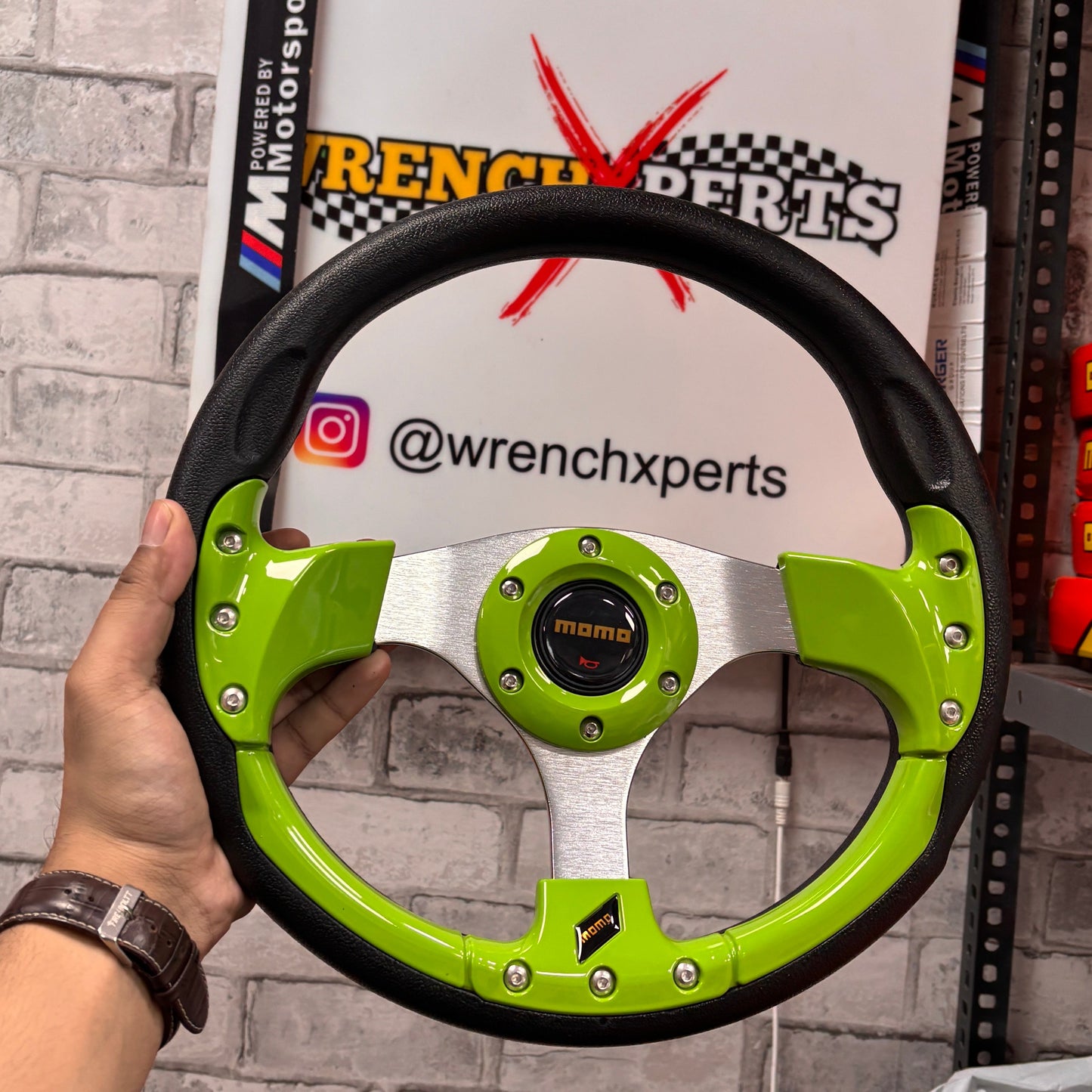 MOMO Round Steering Wheel (12 Inch) – With Hub | Universal Racing Style