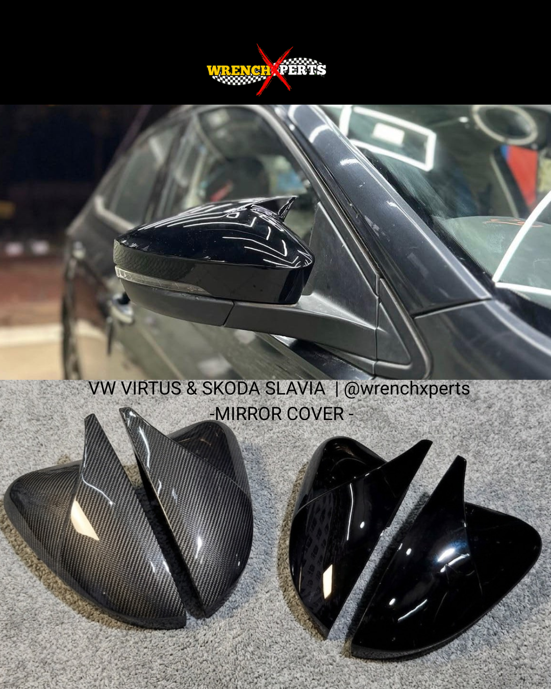 Volkswagen Virtus / Skoda Slavia Batman Mirror Cover | ABS