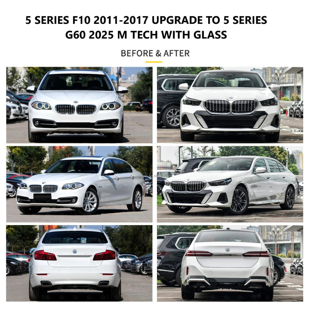 Bmw 5 Series F10 2010-2017 Upgrade Facelift Convert To 5 Series G60 G68 2024 M Tech M5 Bodykit Headlight Taillight Hood Bumper Glass Fender CC-5650