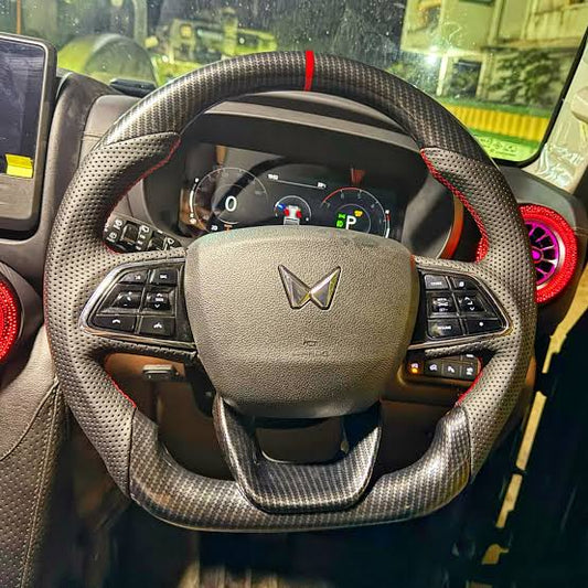 Mahindra Thar ROXX Carbon Finish Steering Wheel | Aftermarket Upgrade