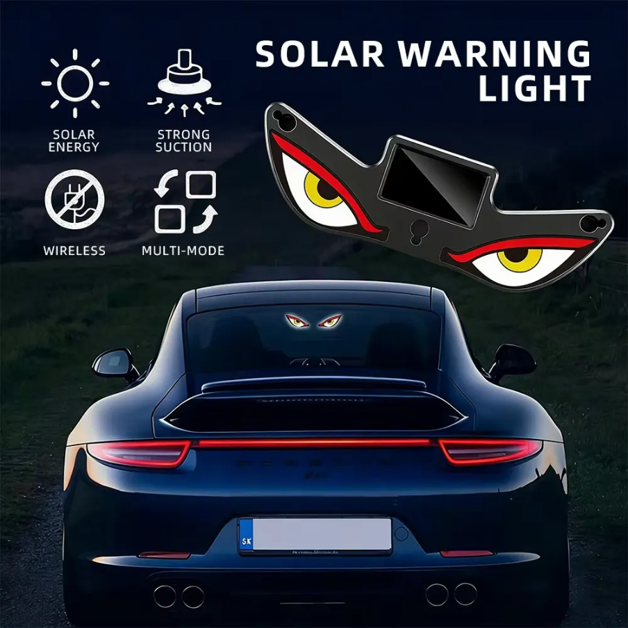 Devil Eye Solar LED Light for Car | 7 Patterns | Auto On/Off | Solar + Type-C Charging | WrenchXperts