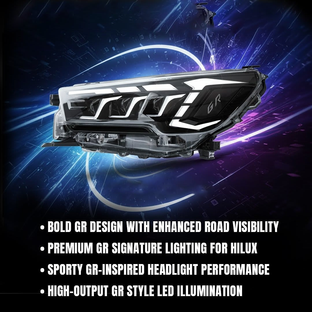 Toyota Hilux Projector Headlights with DRLs | GR-Sports Inspired