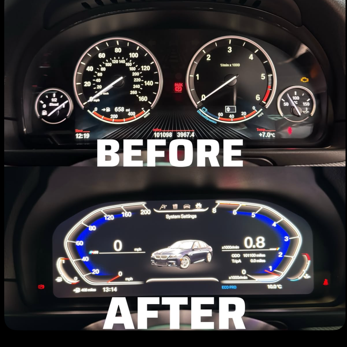 BMW Digital Instrument Cluster for F Series F10 F30 F02 F15 | Full Digital Speedometer Panel Upgrade