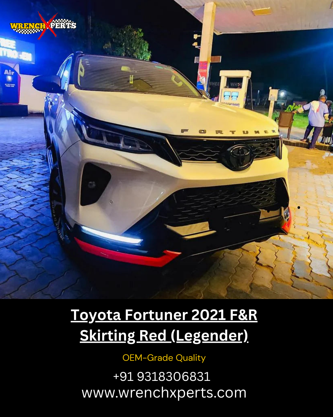 Toyota Fortuner 2021 F&R Skirting Red (Legender)