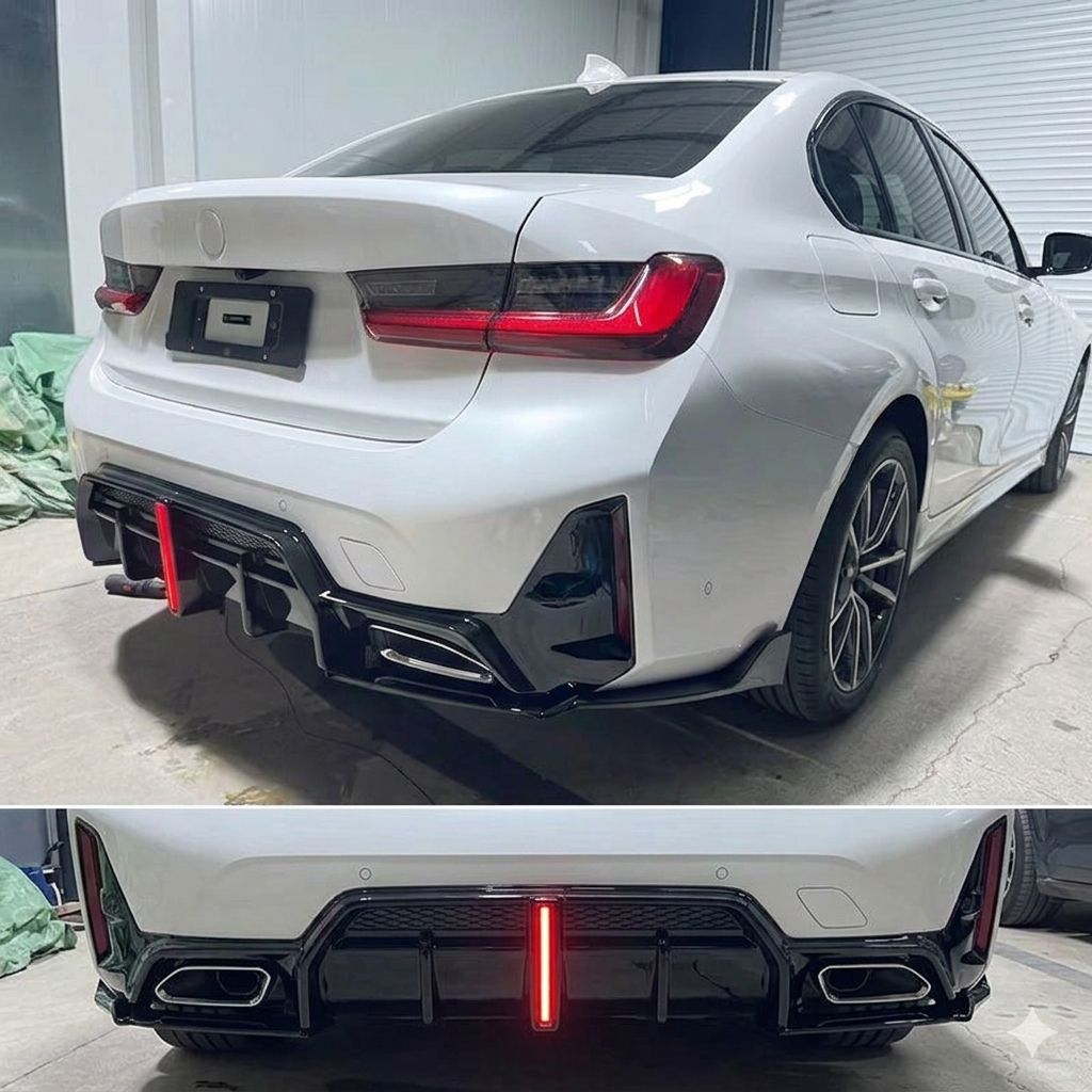 BMW 3-Series G20 LCI  Diffuser With Integrated F1-Style Light Compatible With | Aftermarket