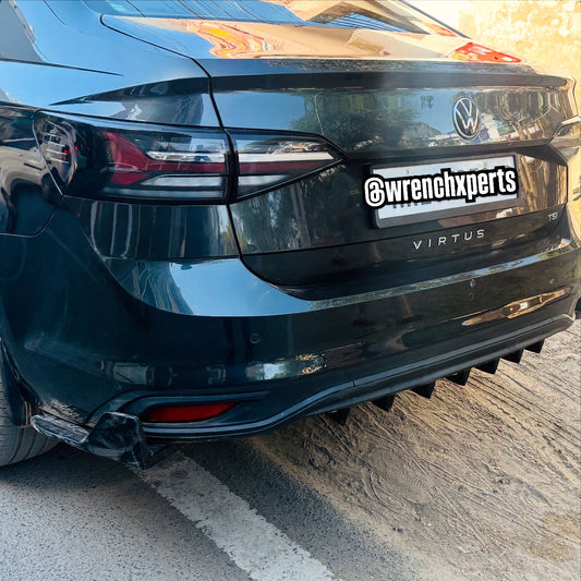 Universal Fish Cut Rear Splitters | Gloss Black | ABS