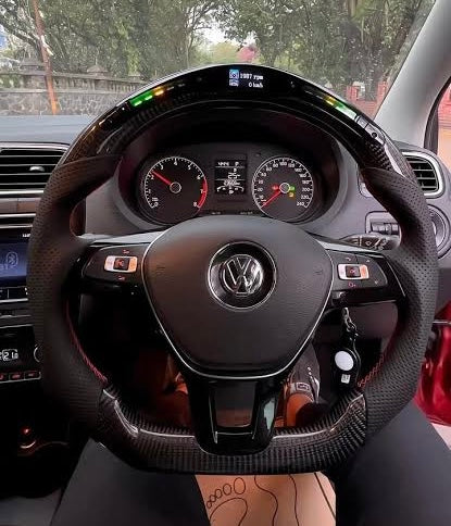 Volkswagen Polo Carbon Fiber Steering Wheel with Rev Lights