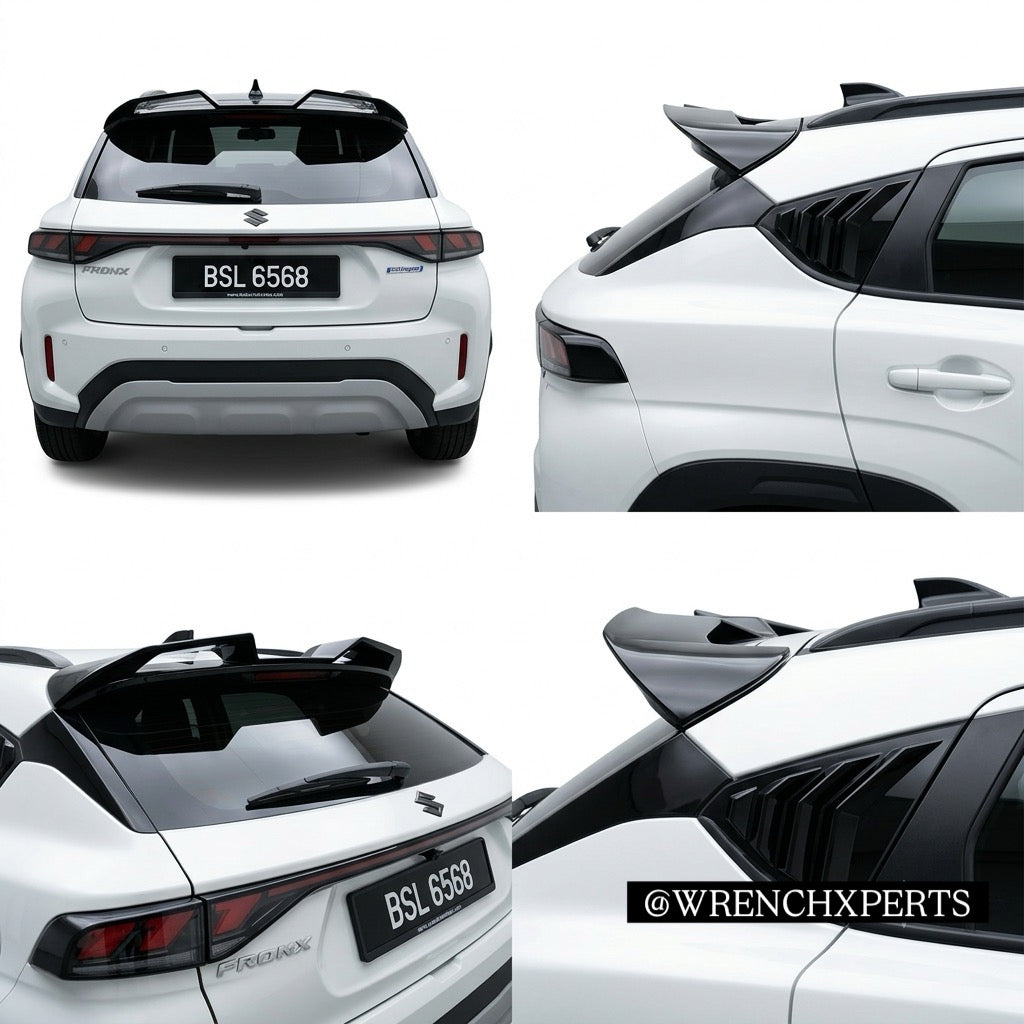 Suzuki Fronx Rear Spoiler New Design | Sporty Boot Lip Wing | Premium ABS Gloss Black | WrenchXperts
