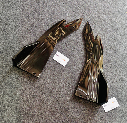 Universal Fish Cut Rear Splitters | Gloss Black | ABS