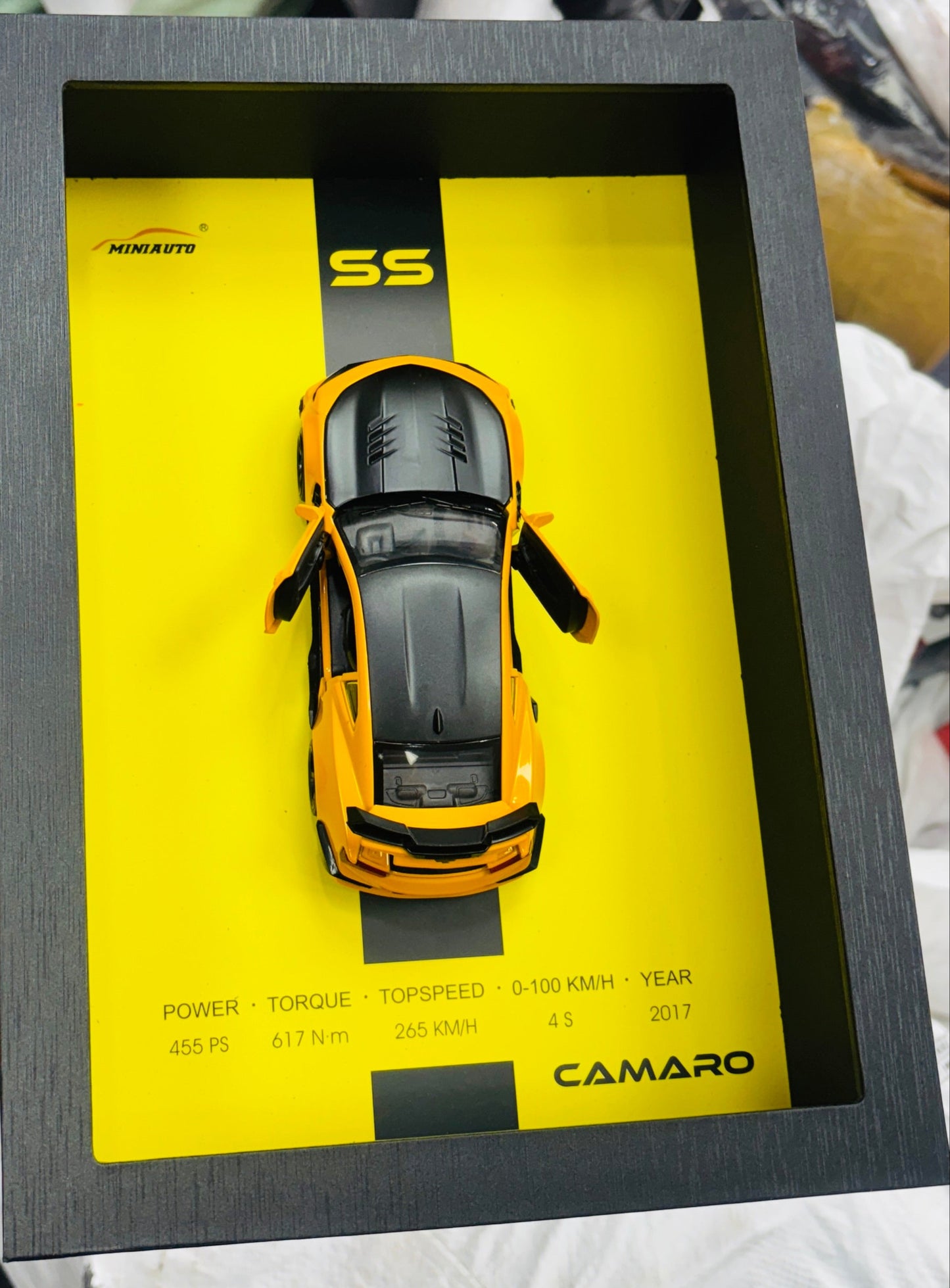 3D Car Frame Wall Art | Wooden Frame with Removable Die-Cast Cars