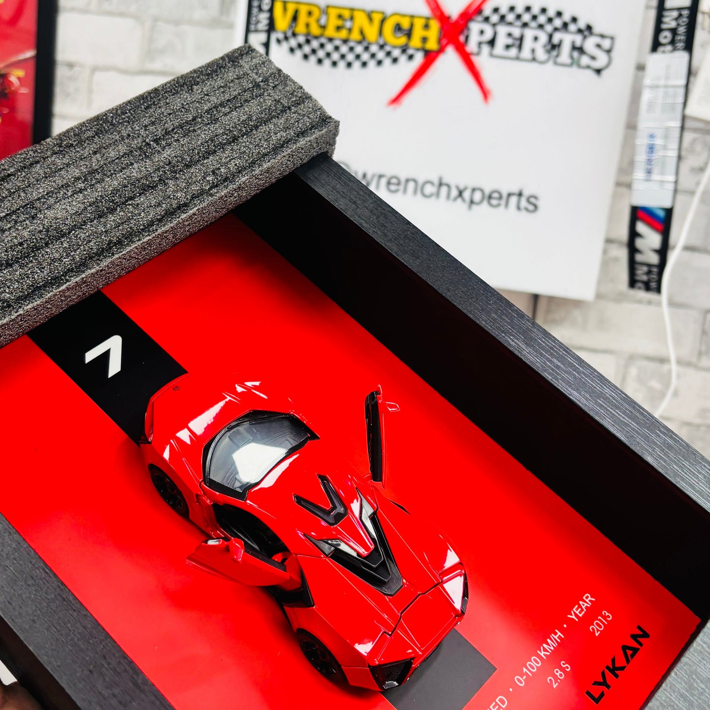 3D Car Frame Wall Art | Wooden Frame with Removable Die-Cast Cars