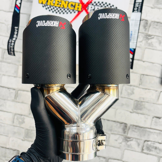 Akrapovic Matt Carbon Dual Tip | Akra CF Dual Exhaust Tip