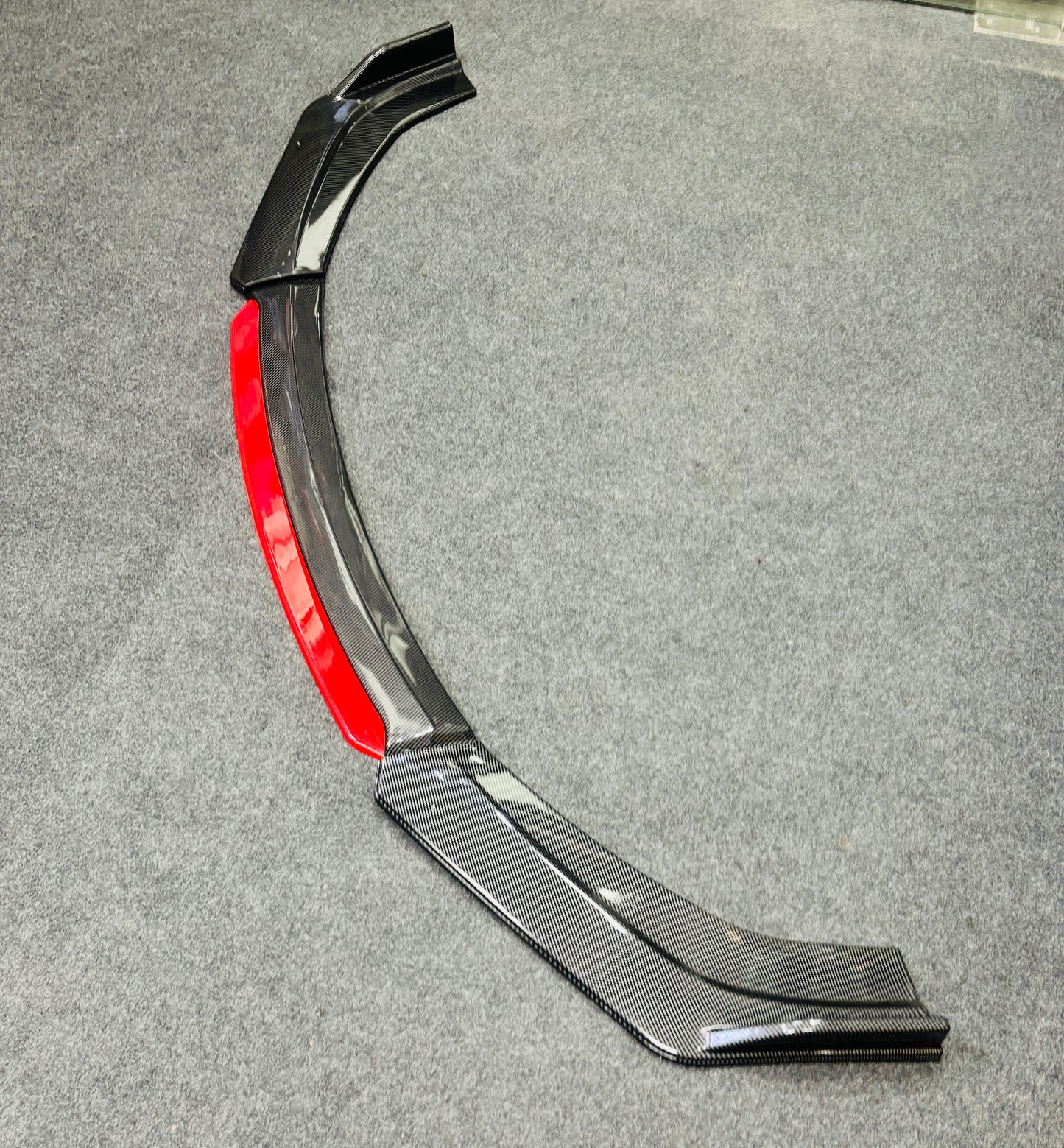 Universal 4 Pc Front Splitters with Red Lip | ABS