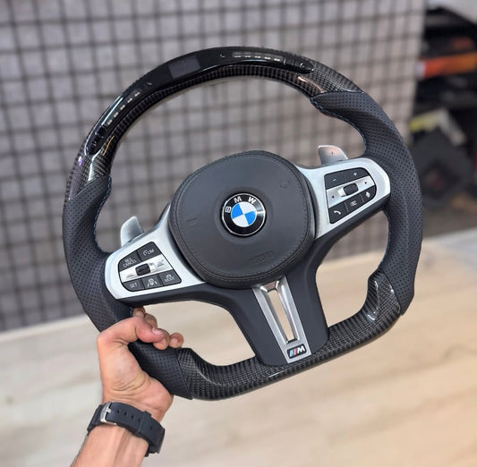 BMW G Series Carbonfiber Steering Wheel With Rev Light