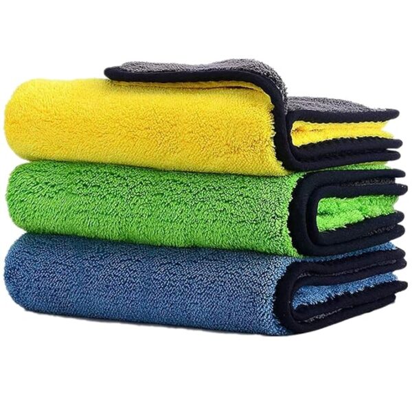 Heavy Microfiber Cloth for Car Cleaning and Detailing, Double Sided, Extra Thick Plush Microfiber Cloth, Lint-Free, 800 GSM  (PACK OF 3)